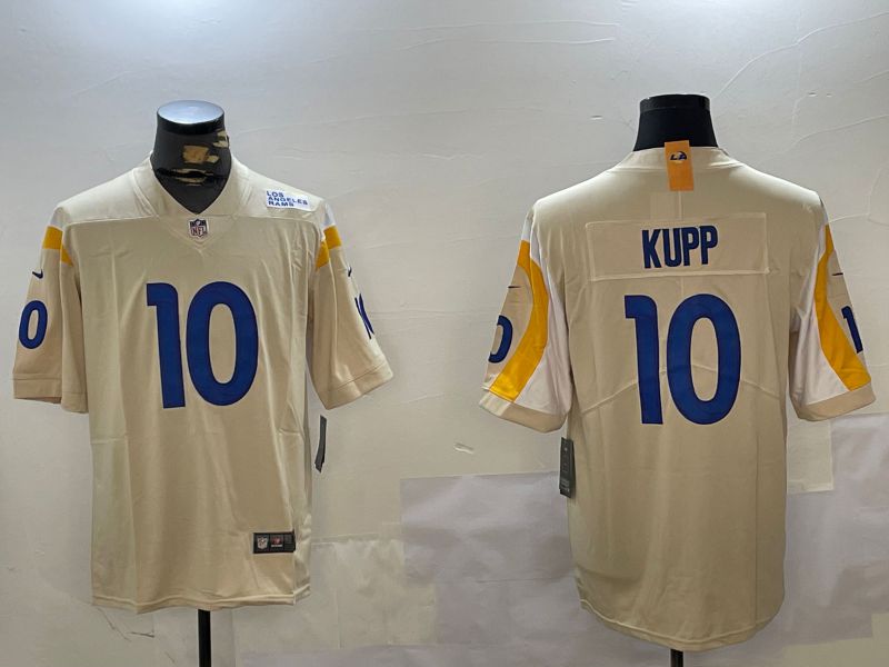 Men Los Angeles Rams #10 Kupp Cream Second generation 2024 Nike Limited NFL Jersey style 1->new england patriots->NFL Jersey